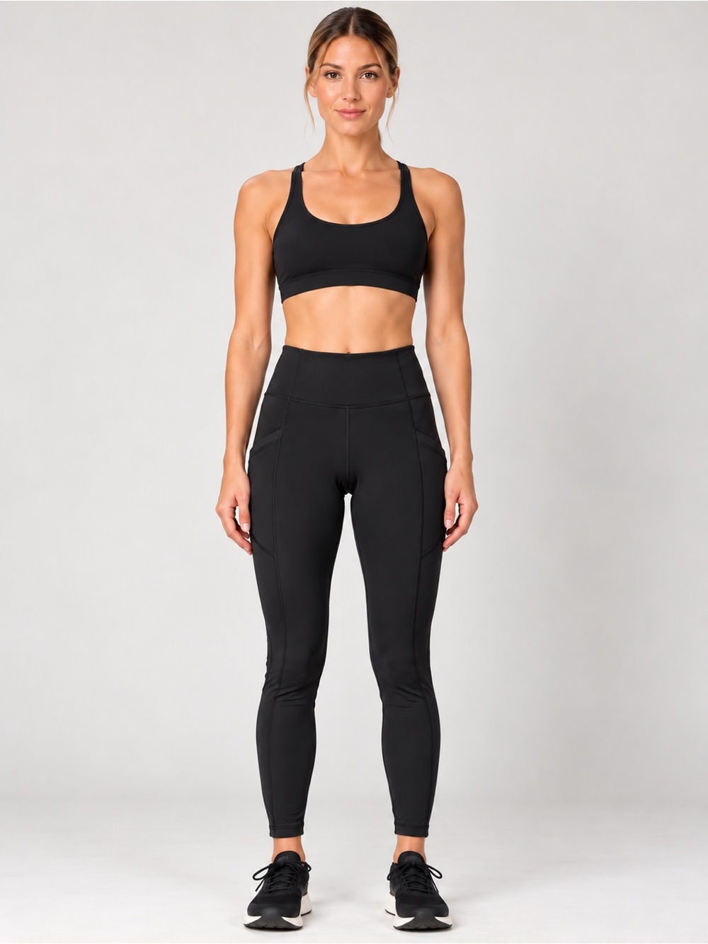 Lululemon Black High Rise Compression Leggings with Side Pockets